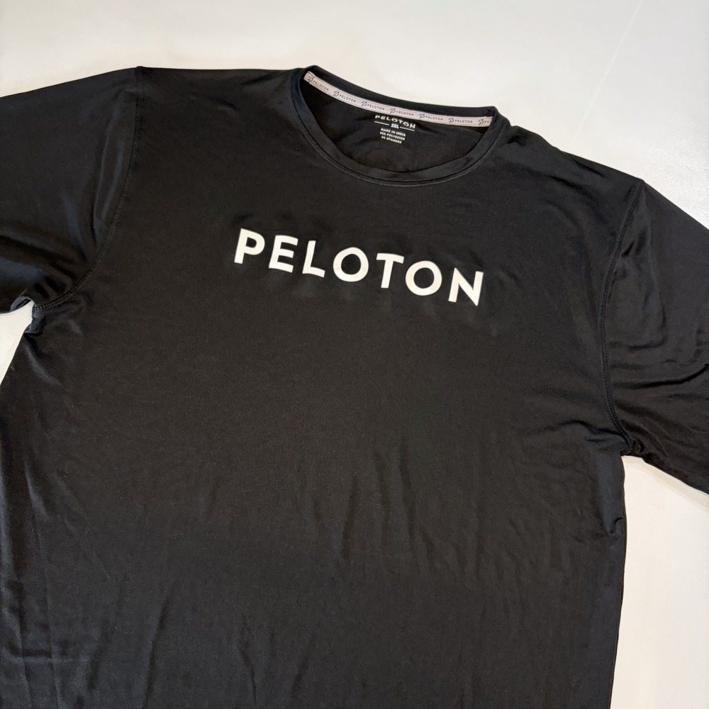 Peloton Century 100 Shirt Mens 2XL Black Performance Workout Training Tee